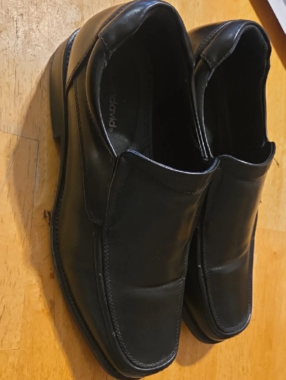 Roberto David Kids Black Moccasin Slip-Ons